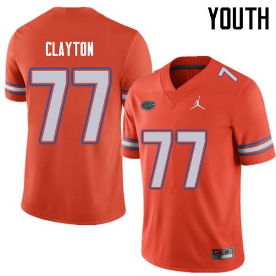 Youth Florida Gators #77 Antonneous Clayton NCAA Jordan Brand Orange Authentic Stitched College Football Jersey FCJ0262CX